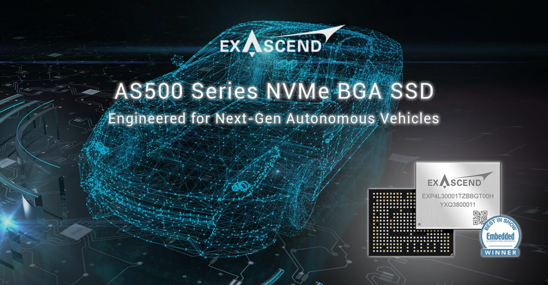 Exascend lanza su innovadora serie AS500 de SSD NVMe BGA, diseñada para vehículos autónomos y conectados